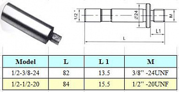  d1/2" / 3/8"-24UNF   ,   